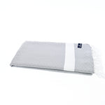 Turkish Towel, Beach Bath Towel, Moonessa Sydney Series, Handwoven, Combed Natural Cotton, 410g, Soft Grey, horizontal