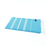 Turkish Towel, Beach Bath Towel, Moonessa Buldan Series, Handwoven, Combed Natural Cotton, 330g, Turquoise, horizontal