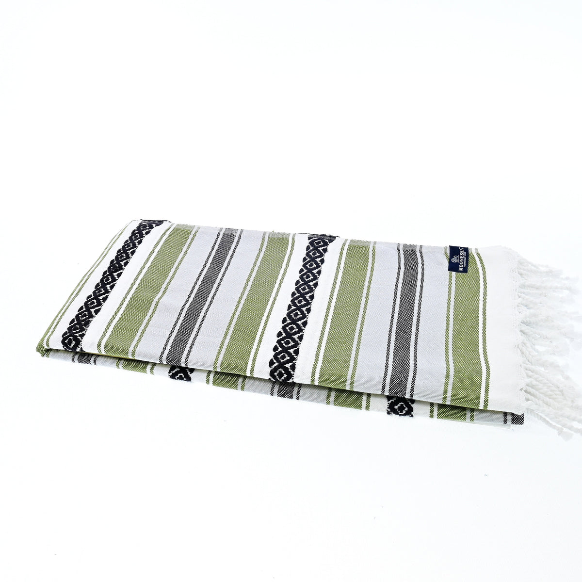 Turkish Towel, Beach Bath Towel, Moonessa Mexican Series, Handwoven, Combed Natural Cotton, 350g, Khaki, horizontal