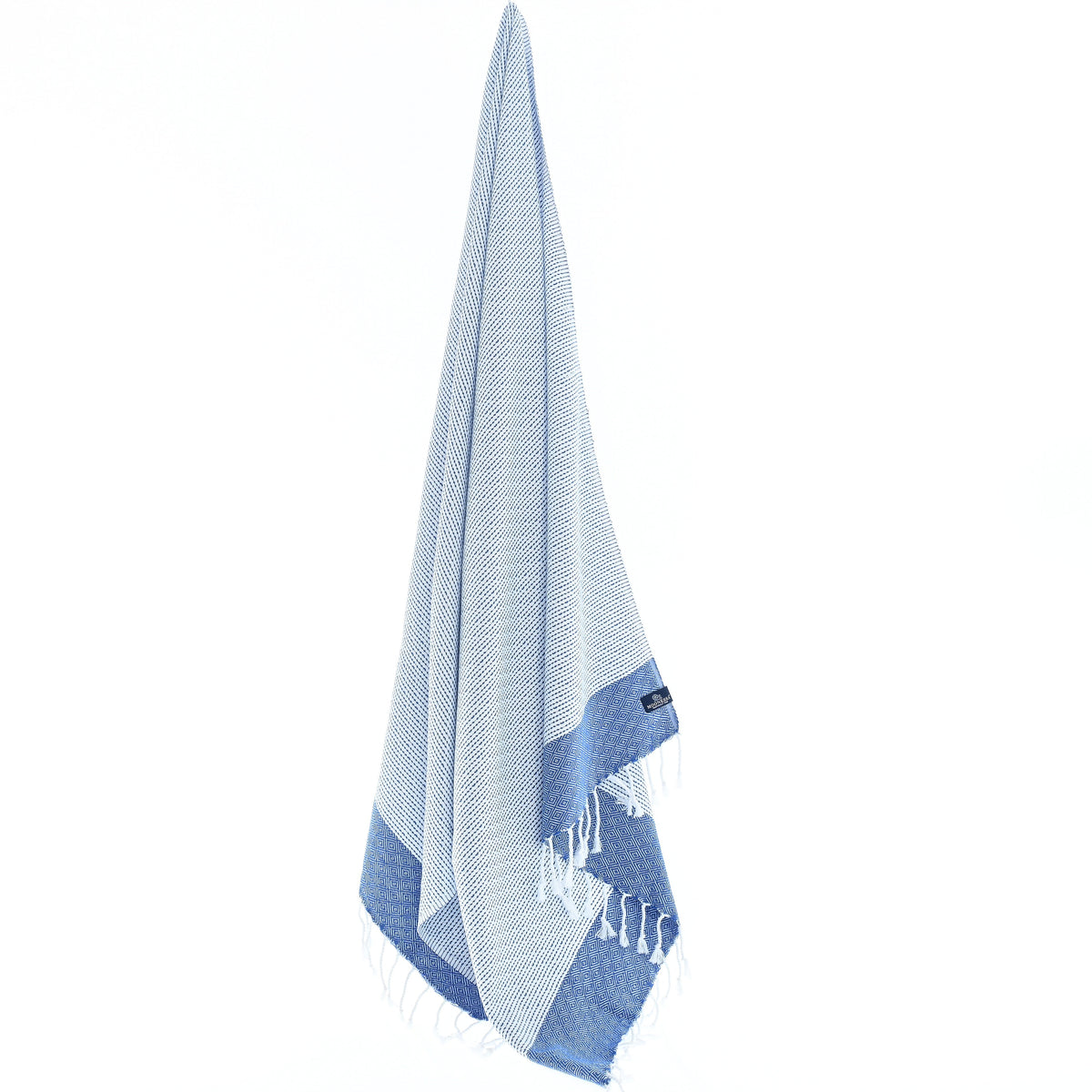 Turkish Towel, Beach Bath Towel, Moonessa Milan Series, Handwoven, Combed Natural Cotton, 410g, Royal Blue, hanging
