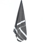 Turkish Towel, Beach Bath Towel, Moonessa Sydney Series, Handwoven, Combed Natural Cotton, 410g, Black, hanging