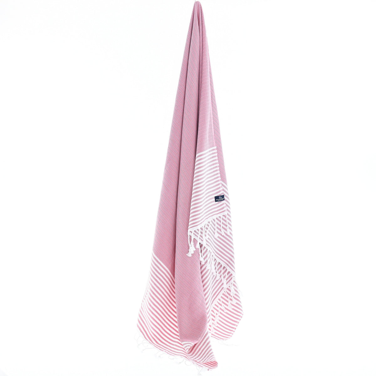 Turkish Towel, Beach Bath Towel, Moonessa Perth Series, Handwoven, Combed Natural Cotton, 400g, Rose Pink, hanging