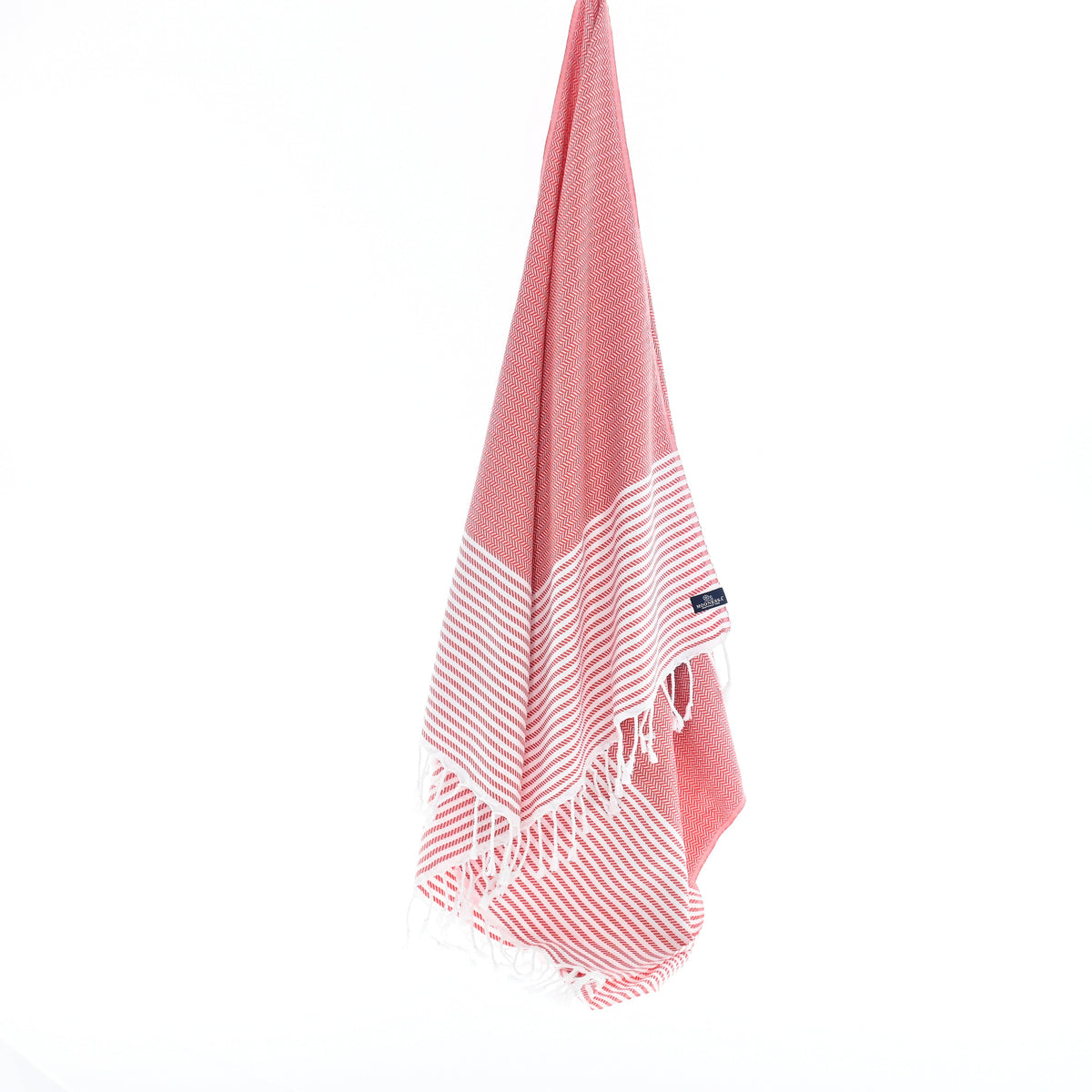 Turkish Towel, Beach Bath Towel, Moonessa Perth Series, Handwoven, Combed Natural Cotton, 400g, Dark Orange, hanging