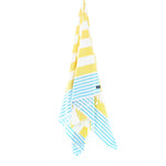 Turkish Towel, Beach Bath Towel, Moonessa Avalon Series, Handwoven, Combed Natural Cotton, 300g, Yellow-Turquoise, hanging