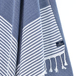 Turkish Towel, Beach Bath Towel, Moonessa Perth Series, Handwoven, Combed Natural Cotton, 400g, Navy, hanging close-up