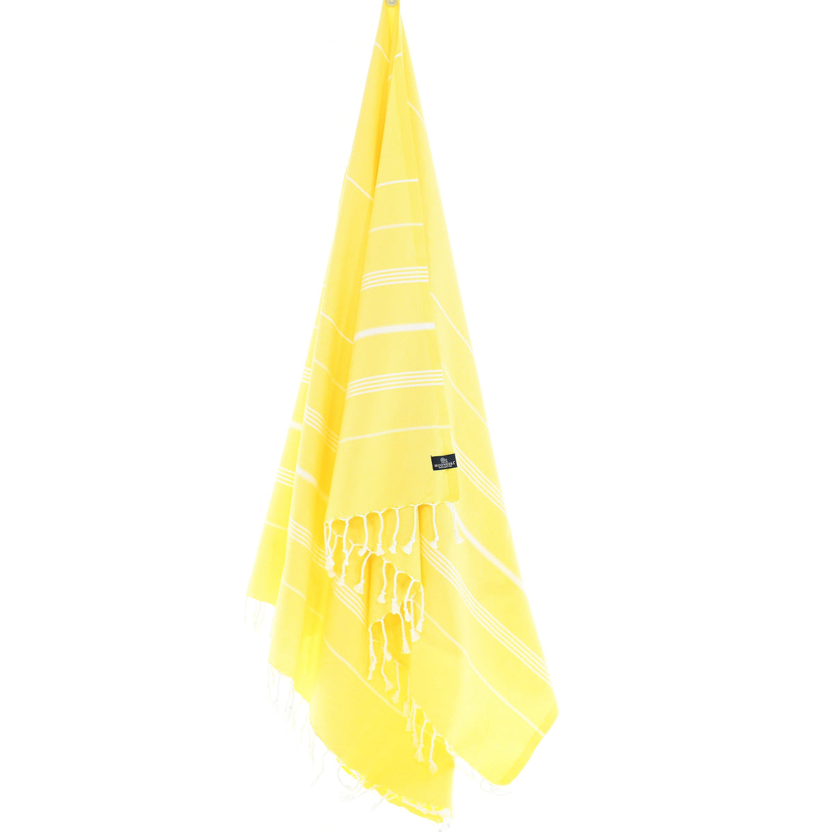 Turkish Towel, Beach Bath Towel, Moonessa Buldan Series, Handwoven, Combed Natural Cotton, 330g, Yellow, hanging