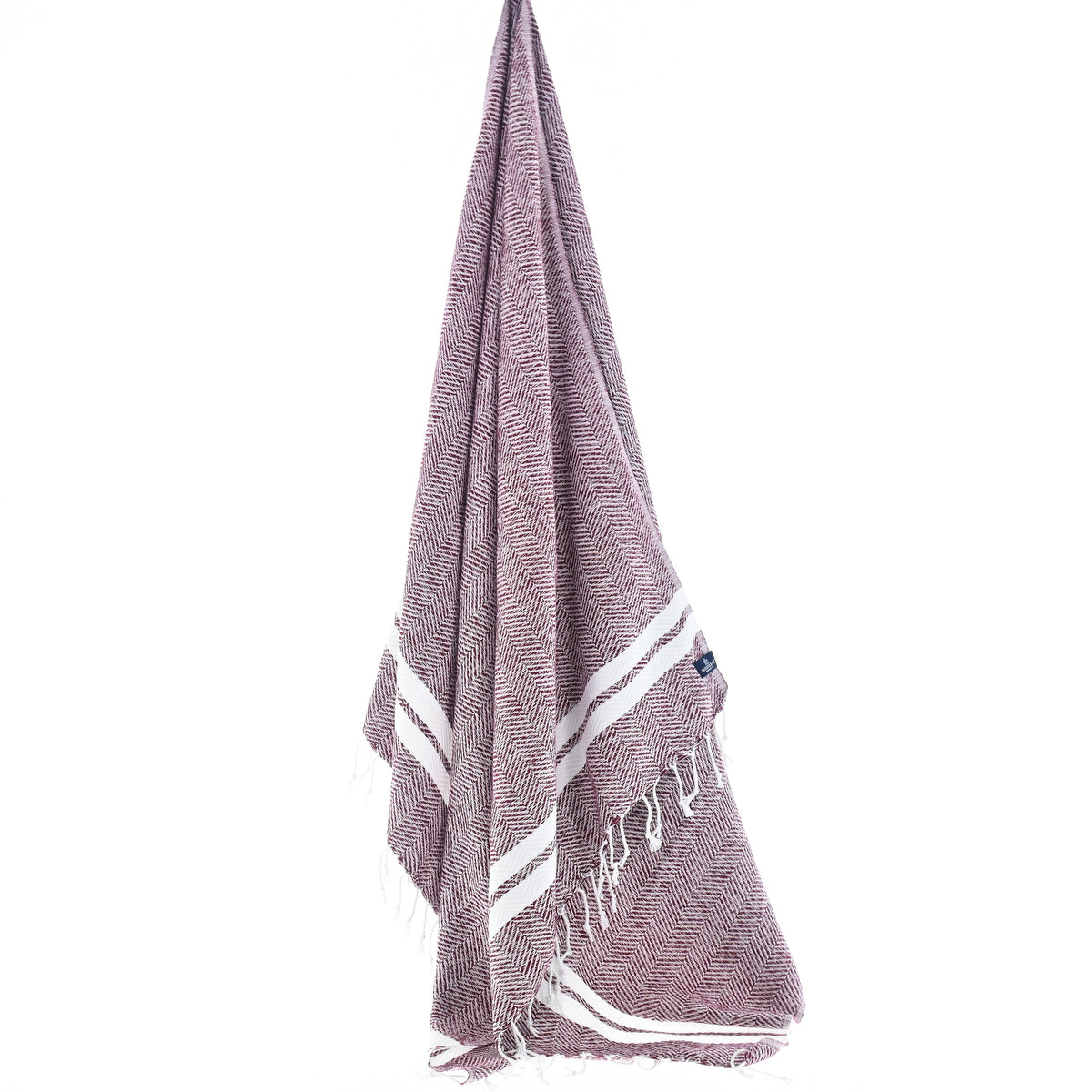 Turkish Towel, Beach Bath Towel, Moonessa Istanbul Series, Handwoven, Combed Natural Cotton, 490g,Mauve, hanging