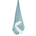 Turkish Towel, Beach Bath Towel, Moonessa Madrid Series, Handwoven, Combed Natural Cotton, 420g, Mint, hanging