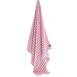 Turkish Towel, Beach Bath Towel, Moonessa Oxford Series, Handwoven, Combed Natural Cotton, 410g, Rose Pink-Mauve, hanging
