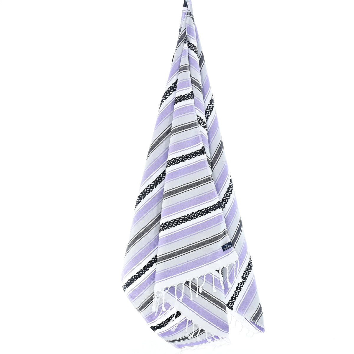 Turkish Towel, Beach Bath Towel, Moonessa Mexican Series, Handwoven, Combed Natural Cotton, 350g, Purple, hanging