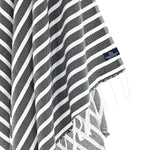 Turkish Towel, Beach Bath Towel, Moonessa Oxford Series, Handwoven, Combed Natural Cotton, 410g, Black-White, hanging close-up