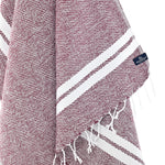 Turkish Towel, Beach Bath Towel, Moonessa Istanbul Series, Handwoven, Combed Natural Cotton, 490g,Mauve, hanging close-up