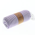 Turkish Towel, Beach Bath Towel, Moonessa Perth Series, Handwoven, Combed Natural Cotton, 400g, Purple, roll
