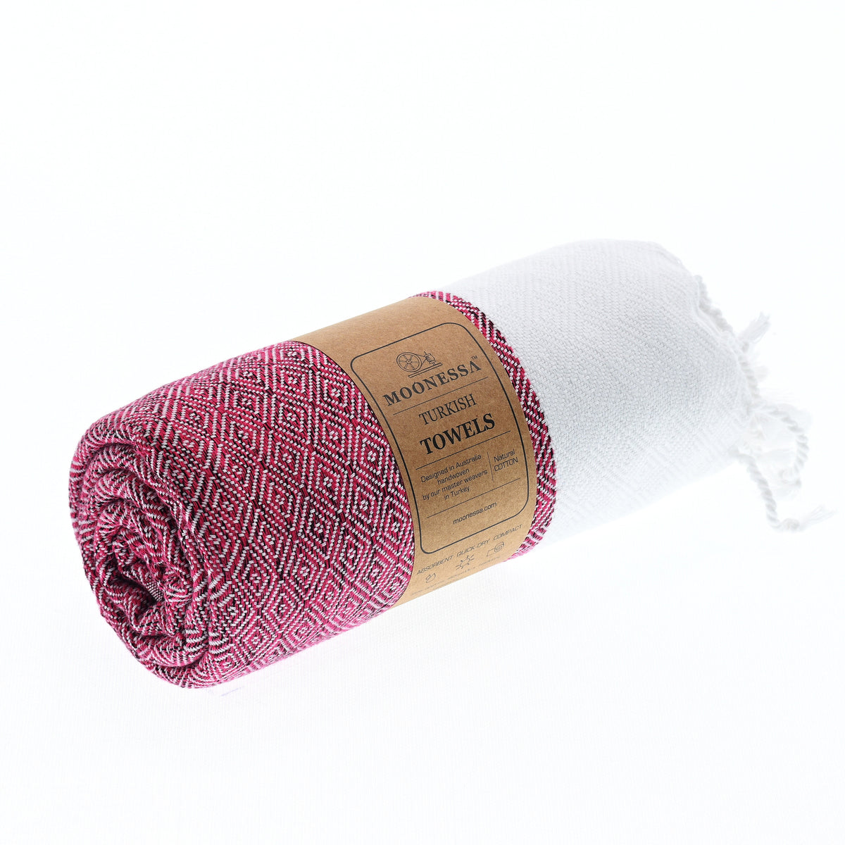 Turkish Towel, Beach Bath Towel, Moonessa Madrid Series, Handwoven, Combed Natural Cotton, 420g, Velvet, roll