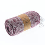 Turkish Towel, Beach Bath Towel, Moonessa Istanbul Series, Handwoven, Combed Natural Cotton, 490g,Mauve, roll