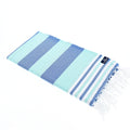 Turkish Towel, Beach Bath Towel, Moonessa Bondi Beach Series, Handwoven, Combed Natural Cotton, 330g,Navy-Mint, horizontal