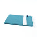 Turkish Towel, Beach Bath Towel, Moonessa Sydney Series, Handwoven, Combed Natural Cotton, 410g, Teal, horizontal