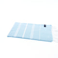 Turkish Towel, Beach Bath Towel, Moonessa Buldan Series, Handwoven, Combed Natural Cotton, 330g, Light Blue, horizontal