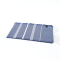 Turkish Towel, Beach Bath Towel, Moonessa Buldan Series, Handwoven, Combed Natural Cotton, 330g, Navy, horizontal