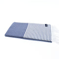 Turkish Towel, Beach Bath Towel, Moonessa Perth Series, Handwoven, Combed Natural Cotton, 400g, Navy, horizontal