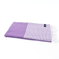 Turkish Towel, Beach Bath Towel, Moonessa Perth Series, Handwoven, Combed Natural Cotton, 400g, Purple, horizontal