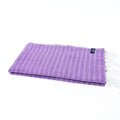 Turkish Towel, Beach Bath Towel, Moonessa Nairobi Series, Handwoven, Combed Natural Cotton, 470g, Purple-Lilac, horizontal