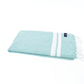 Turkish Towel, Beach Bath Towel, Moonessa Istanbul Series, Handwoven, Combed Natural Cotton, 490g, Mint-White, horizontal
