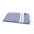 Turkish Towel, Beach Bath Towel, Moonessa Istanbul Series, Handwoven, Combed Natural Cotton, 490g, Navy-White, horizontal