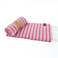 Turkish Towel, Beach Bath Towel, Moonessa Oxford Series, Handwoven, Combed Natural Cotton, 410g, Rose Pink-Mauve, horizontal