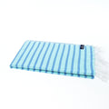 Turkish Towel, Beach Bath Towel, Moonessa Oxford Series, Handwoven, Combed Natural Cotton, 410g, Navy-Mint, horizontal