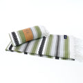 Turkish Towel, Beach Bath Towel, Moonessa Mexican Series, Handwoven, Combed Natural Cotton, 350g, Khaki, roll & horizontal 2