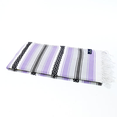 Turkish Towel, Beach Bath Towel, Moonessa Mexican Series, Handwoven, Combed Natural Cotton, 350g, Purple, horizontal
