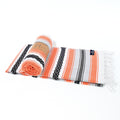 Turkish Towel, Beach Bath Towel, Moonessa Mexican Series, Handwoven, Combed Natural Cotton, 350g, Orange, roll & horizontal 2