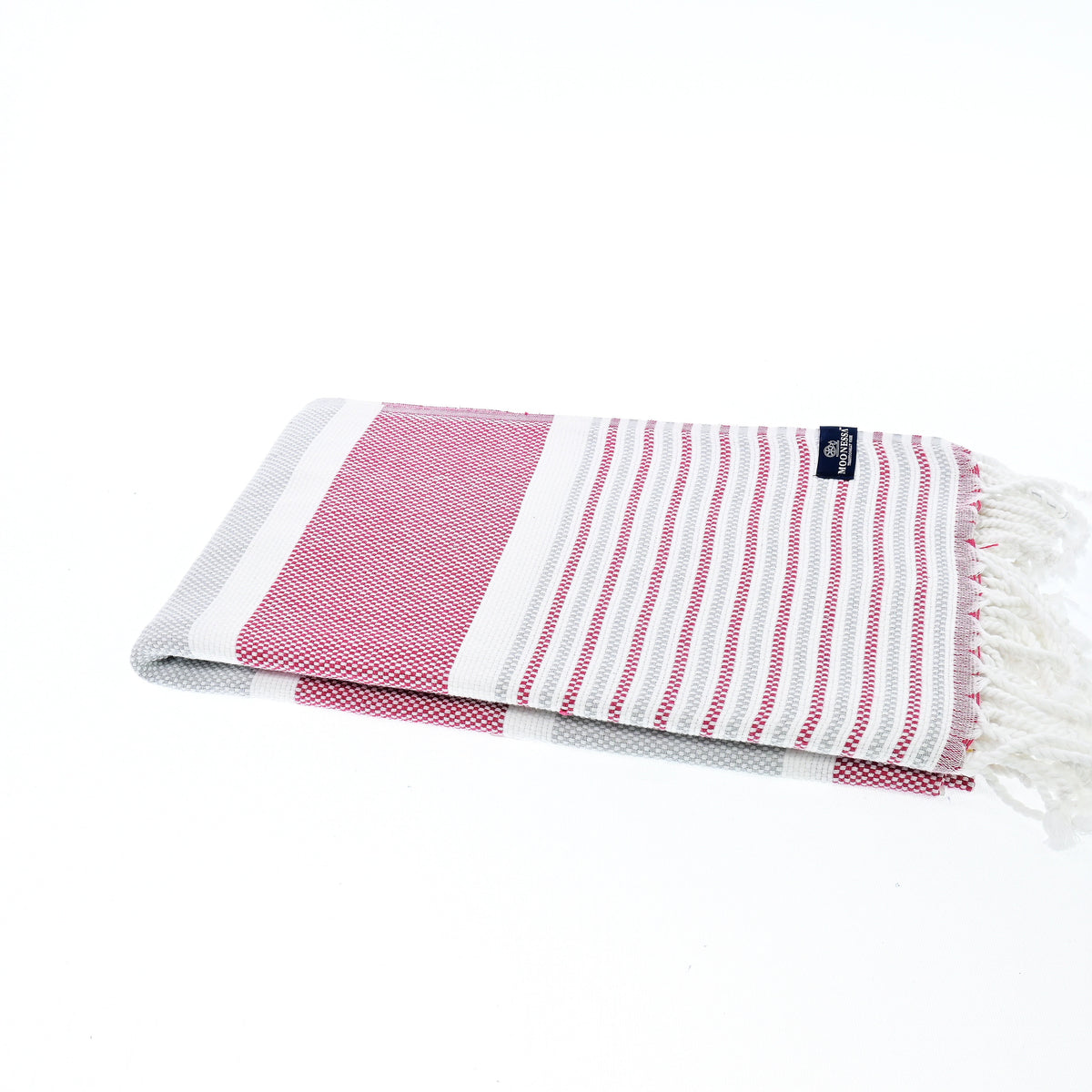 Turkish Towel, Beach Bath Towel, Moonessa Gold Coast Series, Handwoven, Combed Natural Cotton, 420g, Grey-Mauve, horizontal