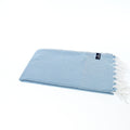 Turkish Towel, Beach Bath Towel, Moonessa Berlin Series, Handwoven, Combed Natural Cotton, 400g, Sweat Blue, horizontal