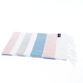 Turkish Towel, Beach Bath Towel, Moonessa Fremantle Series, Handwoven, Combed Natural Cotton, 340g, Pink-Blue-Grey, horizontal