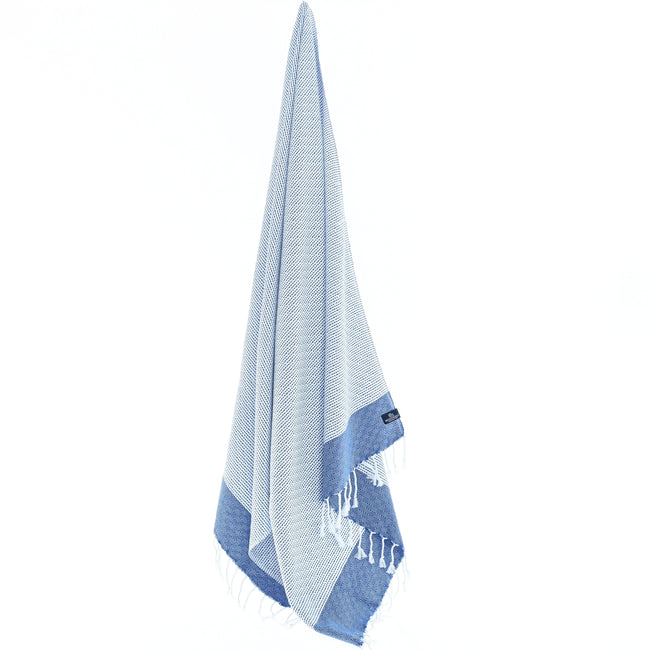 Turkish Towel, Beach Bath Towel, Moonessa Milan Series, Handwoven, Combed Natural Cotton, 410g, Royal Blue, hanging