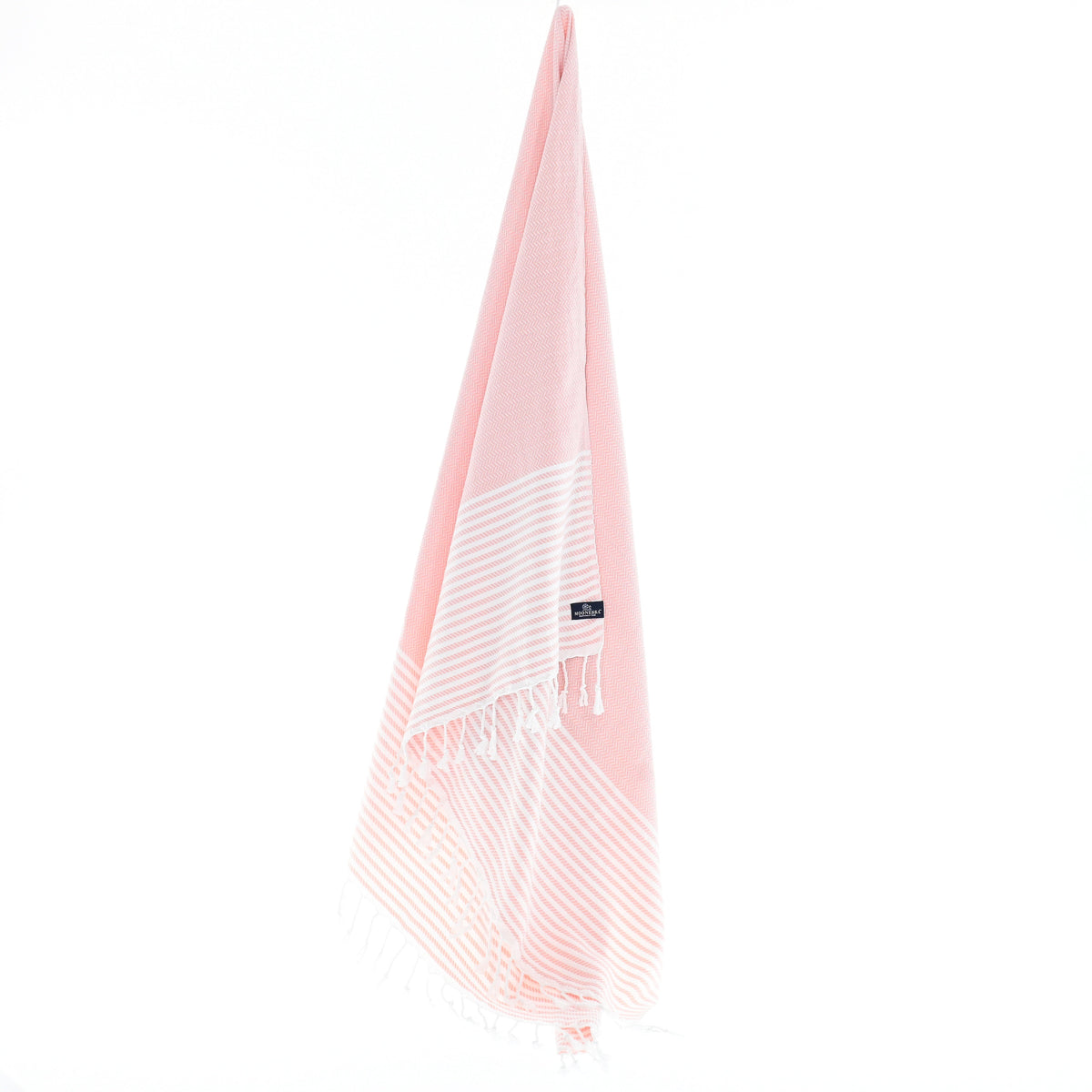 Turkish Towel, Beach Bath Towel, Moonessa Perth Series, Handwoven, Combed Natural Cotton, 400g, Candy Pink, hanging