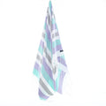 Turkish Towel, Beach Bath Towel, Moonessa Fremantle Series, Handwoven, Combed Natural Cotton, 340g, Purple-Mint-Grey, hanging
