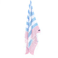 Turkish Towel, Beach Bath Towel, Moonessa Avalon Series, Handwoven, Combed Natural Cotton, 350g, Sky Blue-Vermilion, hanging