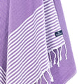 Turkish Towel, Beach Bath Towel, Moonessa Perth Series, Handwoven, Combed Natural Cotton, 400g, Purple, hanging close-up