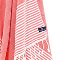 Turkish Towel, Beach Bath Towel, Moonessa Perth Series, Handwoven, Combed Natural Cotton, 400g, Dark Orange, hanging close-up