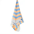 Turkish Towel, Beach Bath Towel, Moonessa Bondi Beach Series, Handwoven, Combed Natural Cotton, 330g, Blue-Orange, hanging