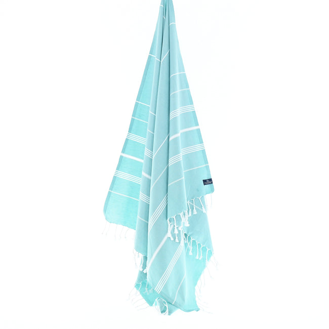 Turkish Towel, Beach Bath Towel, Moonessa Buldan Series, Handwoven, Combed Natural Cotton, 330g, Mint, hanging