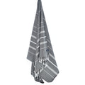 Turkish Towel, Beach Bath Towel, Moonessa Buldan Series, Handwoven, Combed Natural Cotton, 330g, Black, hanging