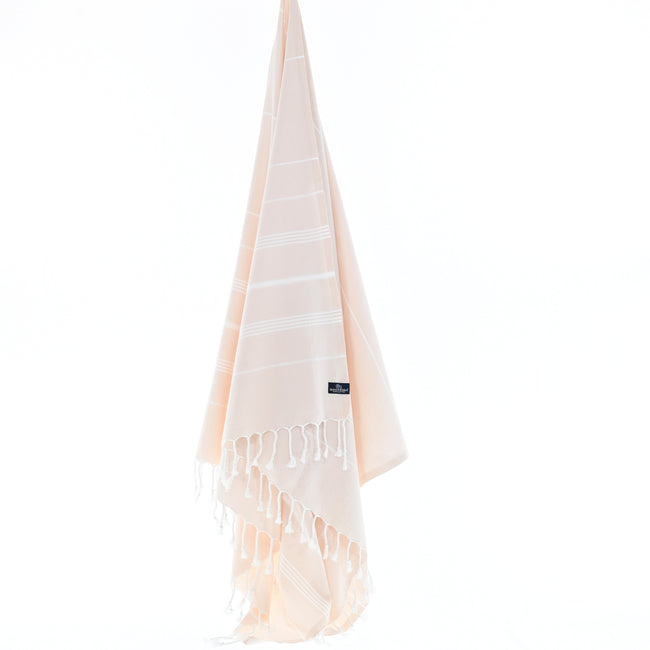 Turkish Towel, Beach Bath Towel, Moonessa Buldan Series, Handwoven, Combed Natural Cotton, 330g, Beige, hanging