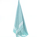 Turkish Towel, Beach Bath Towel, Moonessa Istanbul Series, Handwoven, Combed Natural Cotton, 490g, Mint-White, hanging