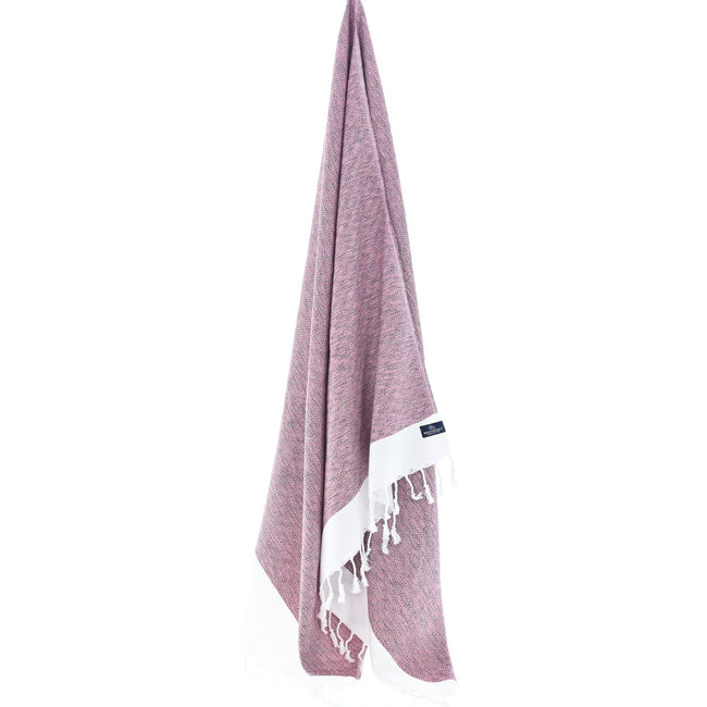 Turkish Towel, Beach Bath Towel, Moonessa Madrid Series, Handwoven, Combed Natural Cotton, 420g, Mauve, hanging