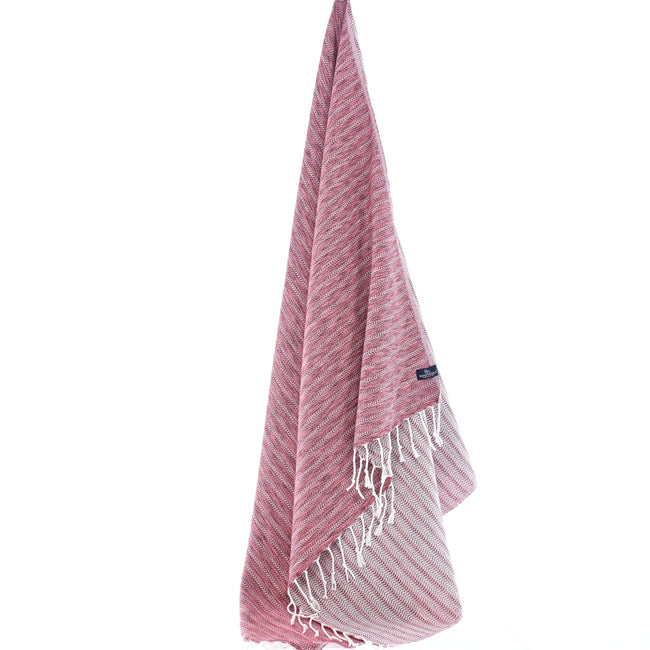 Turkish Towel, Beach Bath Towel, Moonessa Nairobi Series, Handwoven, Combed Natural Cotton, 470g, Rose Pink-Mauve, hanging