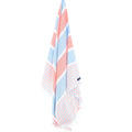 Turkish Towel, Beach Bath Towel, Moonessa Gold Coast Series, Handwoven, Combed Natural Cotton, 420g, Orange-Light Blue, hanging